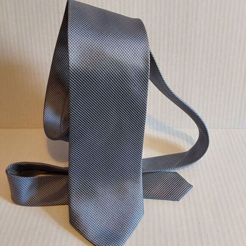 Chaps All Silk Gray & Blue Houndstooth Pattern‎ Mens Necktie